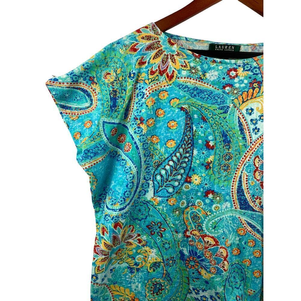 Women's Ralph Lauren Colorful Pattern Shirt, 100% Cotton - Size 1X - Picture 3 of 9